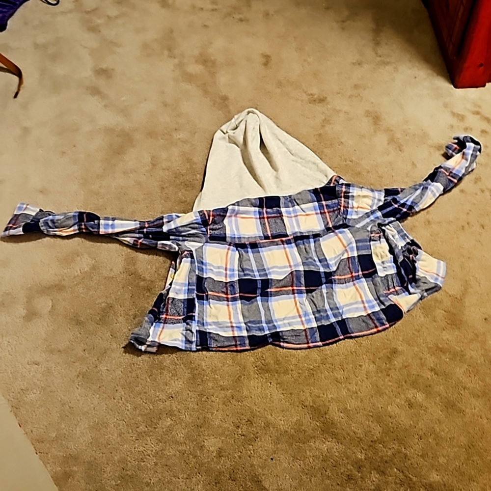 Sugar and Jade medium button up flannel hoodie